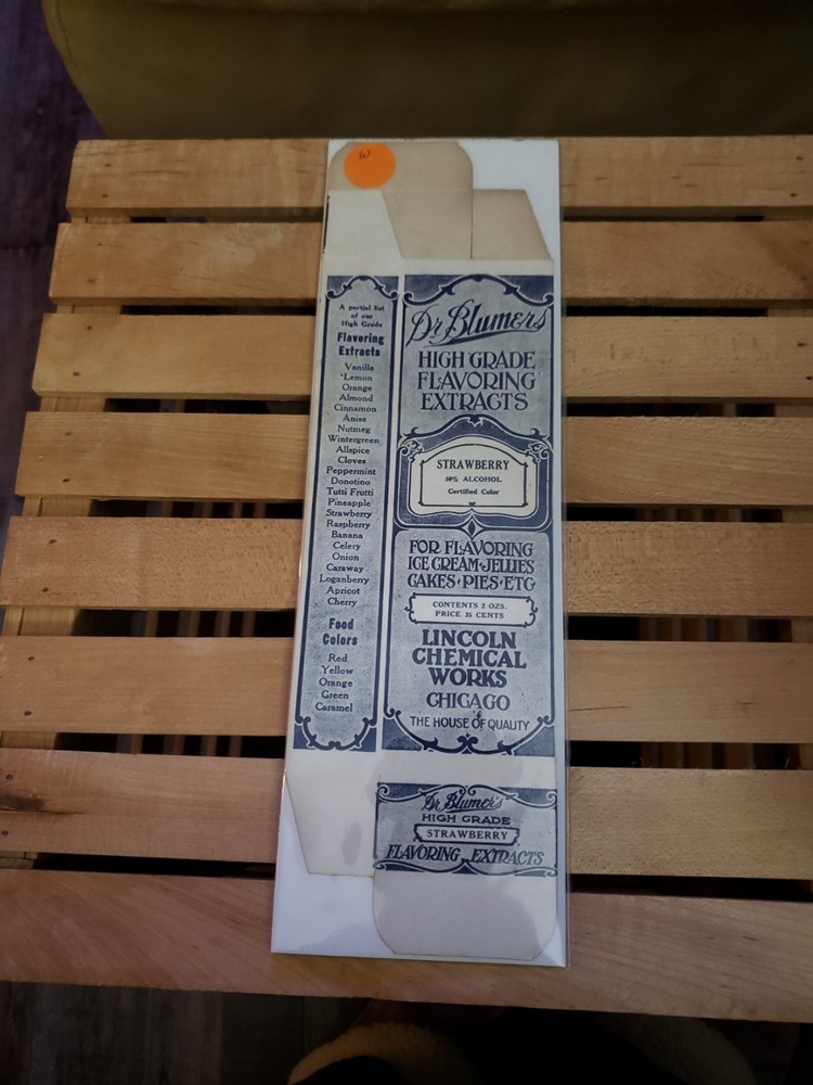 Vintage Flavoring extracts STRAWBERRY Empty BOX