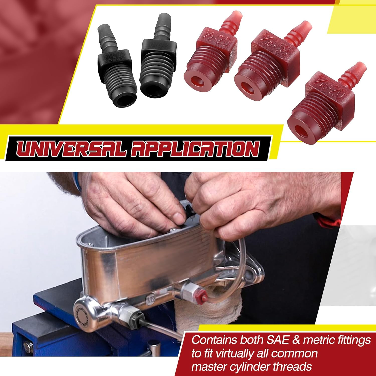 Master Cylinder Bleeder Kit Complete Brake Bleeder Kit with 22 in Clear Hose, Cl