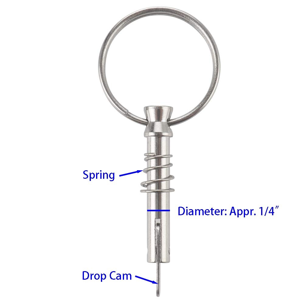 Quick Release Pin with Drop Cam