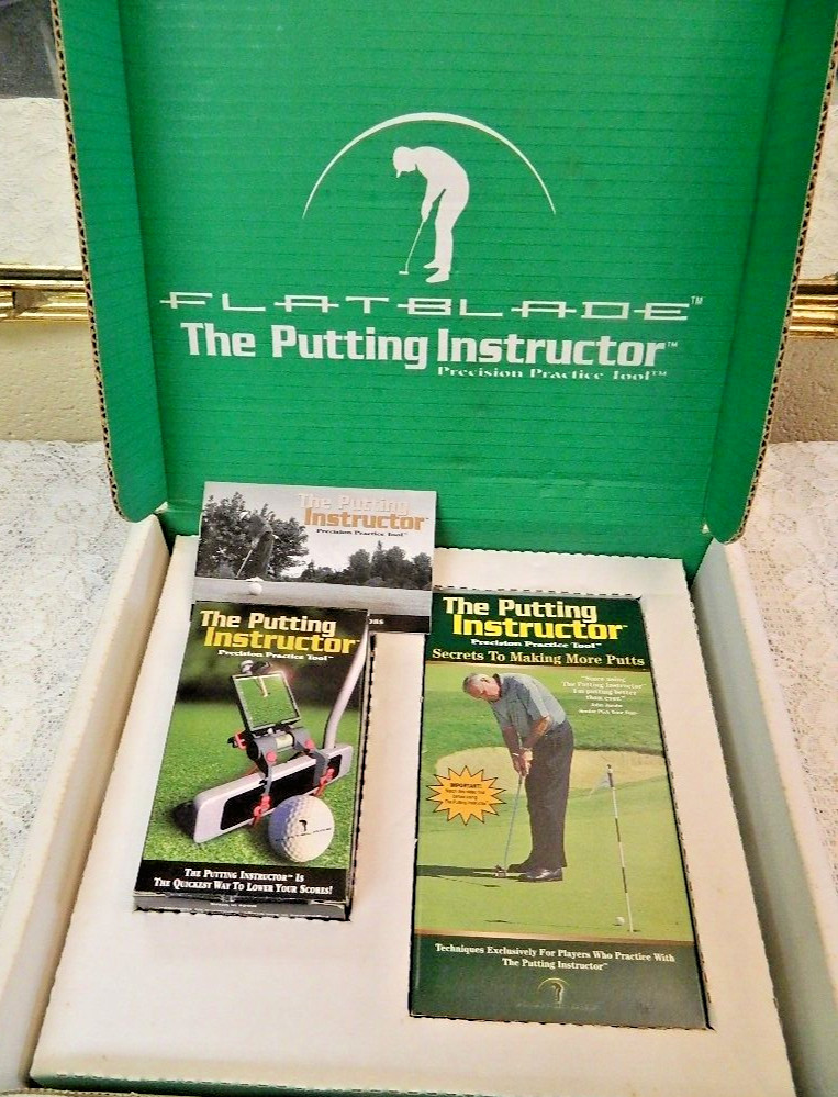 The Putting Instructor Precision Practice Tool by Flatblade w/ Mirror Golf & Box