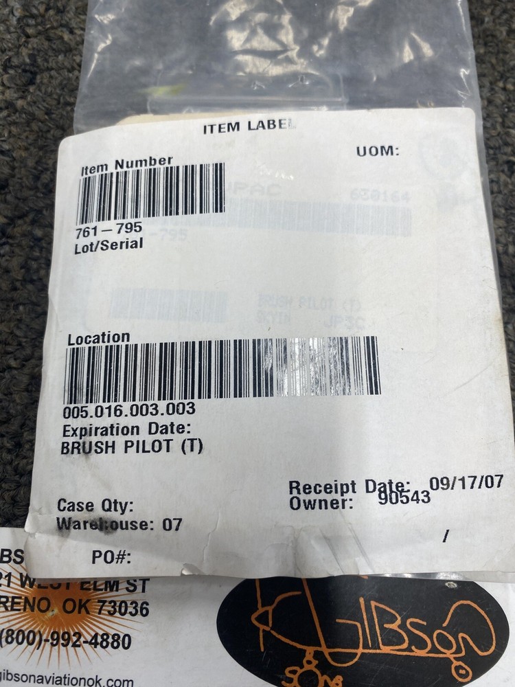 761-795 BRUSH PILOT AIRCRAFT PART