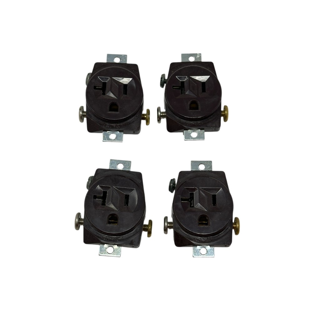 Lot of 4 Single Grounding Receptacles