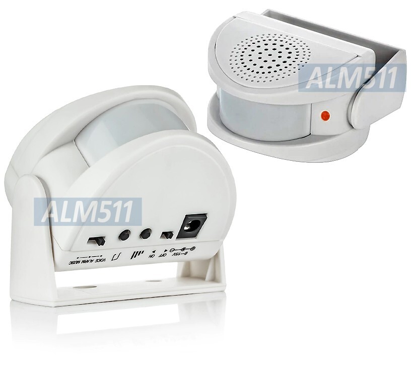 Premium Motion Sensor Alarm Chime With Bracket For Desktop Or Wall Mounting
