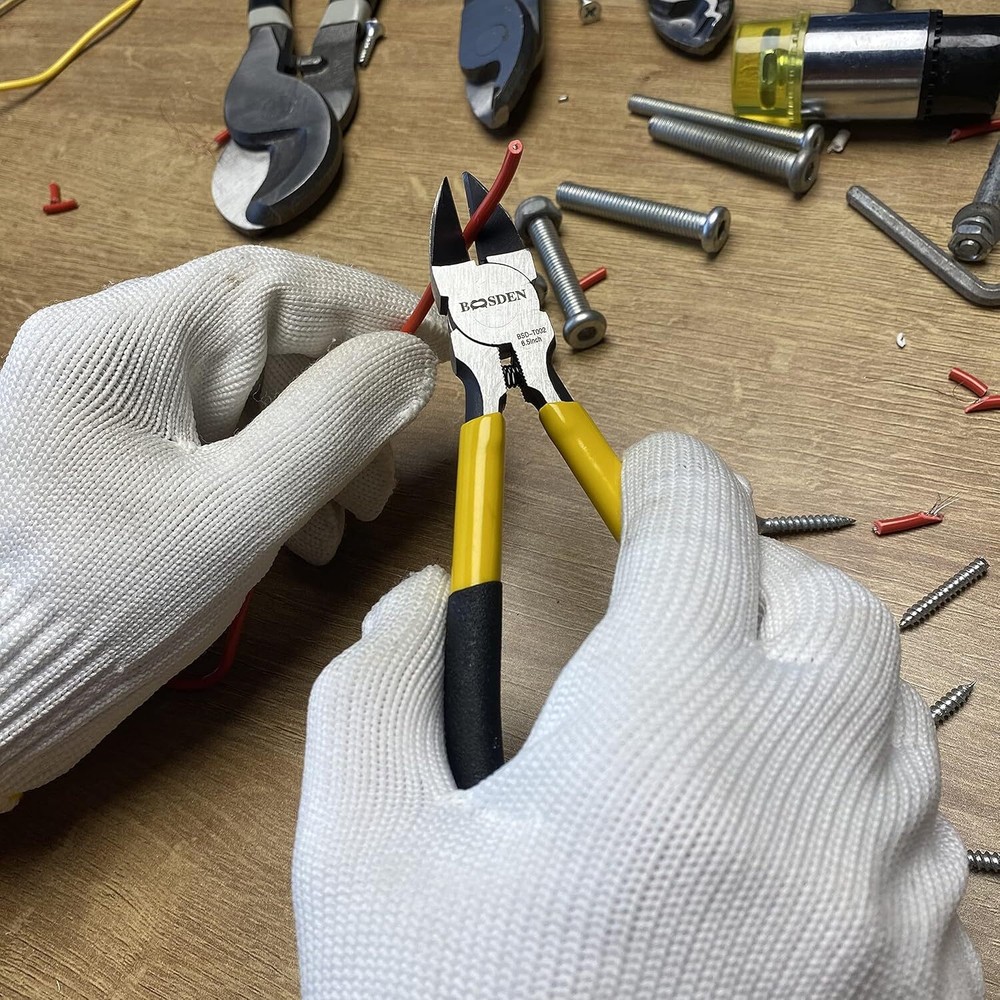 5 Pack, 6 inch Flush Cutters, BOOSDEN Spring Loaded Cutting Pliers,Precision Sid