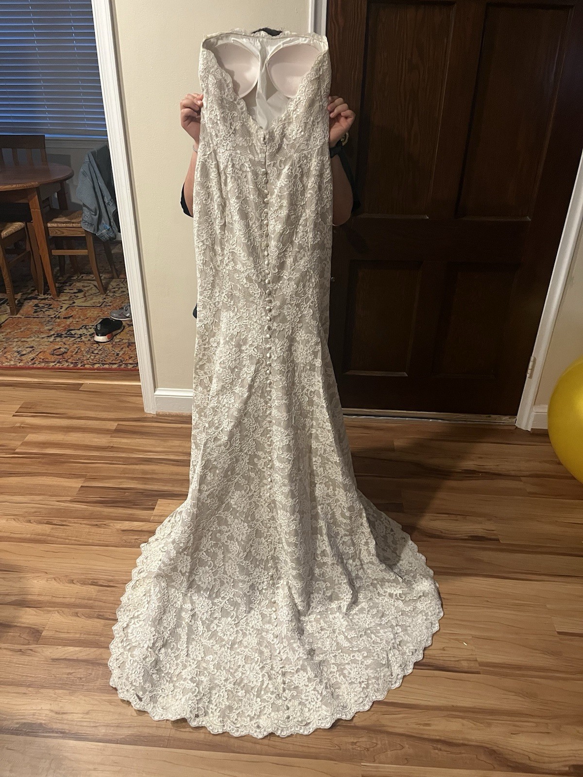 Liancarlo Couture Ivory Lace Strapless Mermaid Wedding Dress Size 4