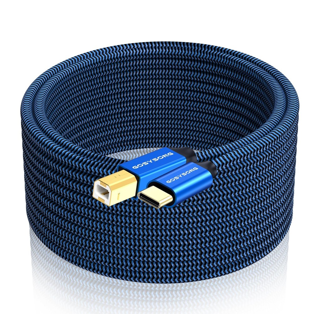 GOSYSONG USB C to B Printer Cable 20ft, High Speed C Blue