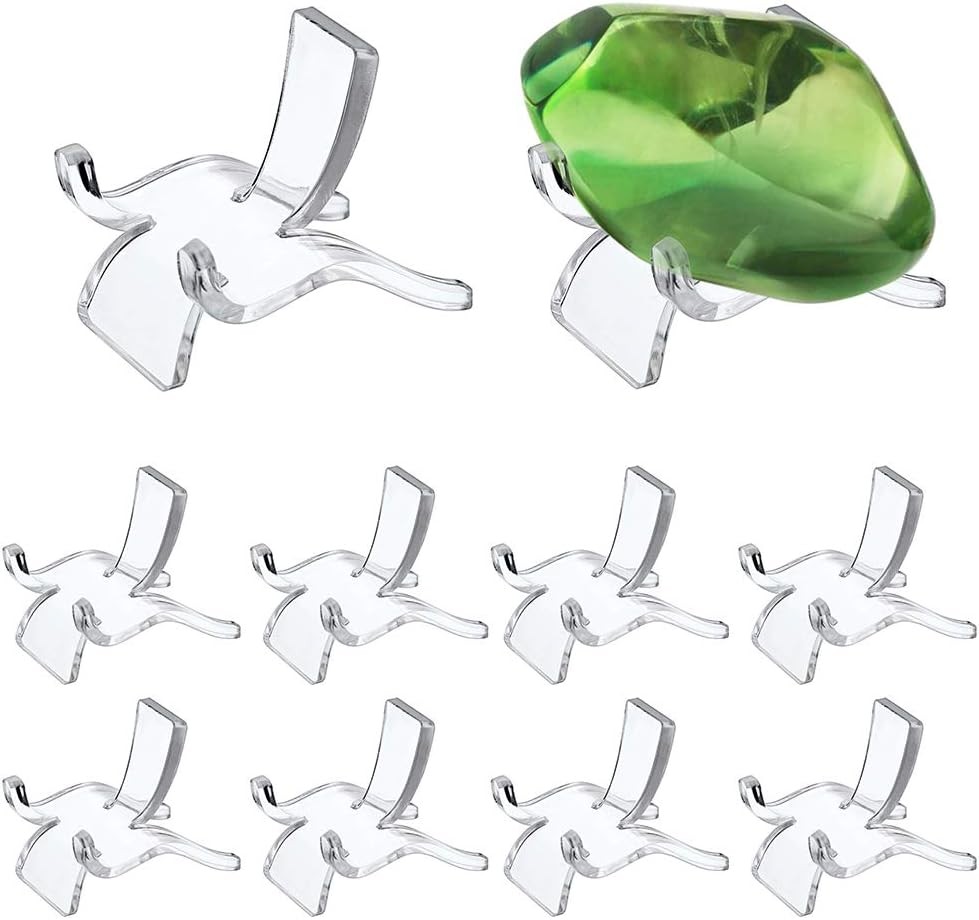 10 Packs Acrylic Triangle Display Holder Clear Plastic Display Easel Stands