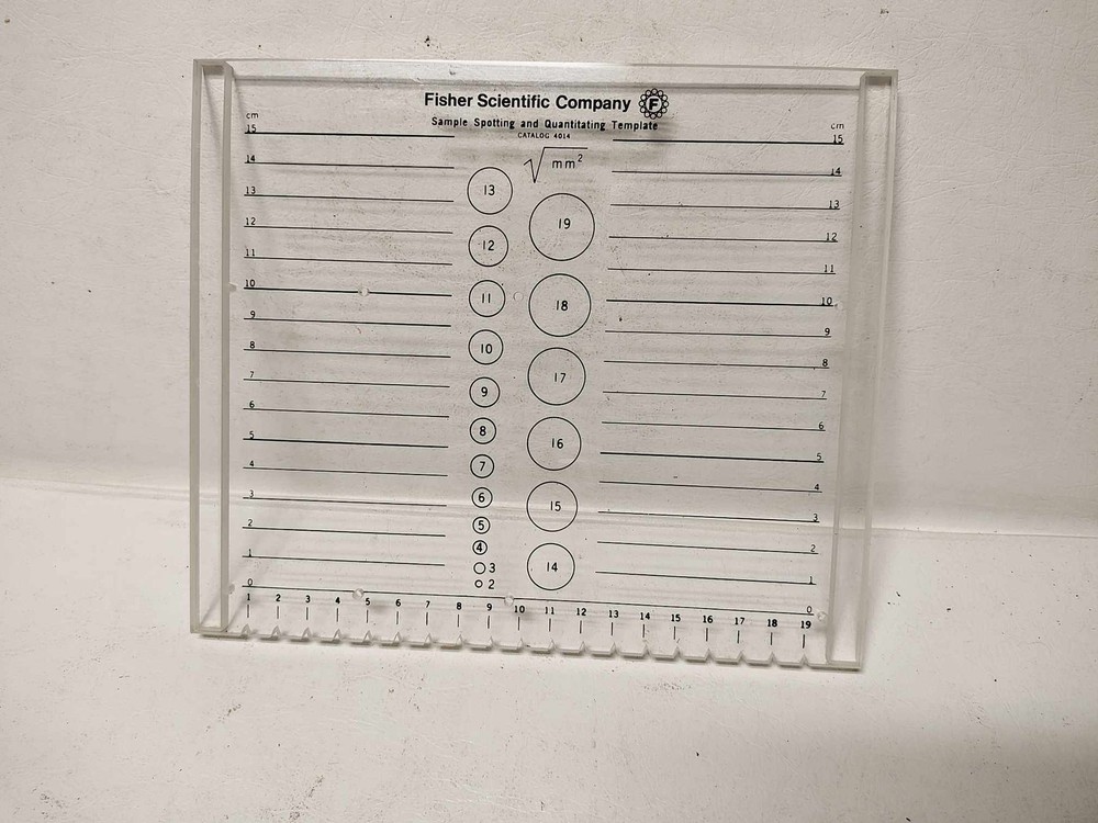 Fisher Scientific Co. 'Sample Spotting & Quantitating' Template - # 4014