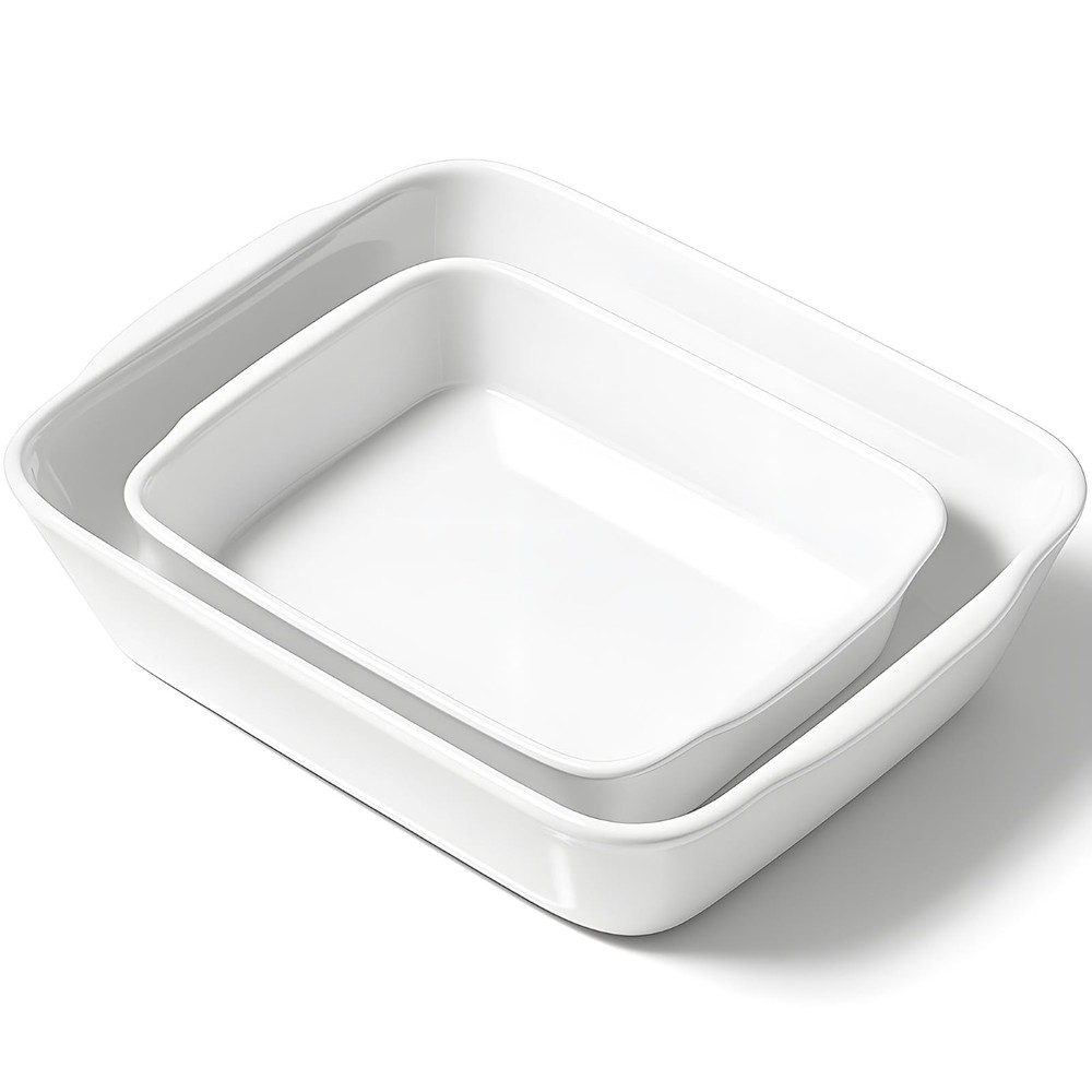 HOMBENE Casserole Dish Set for 2,Ceramic Baking Pan, Ceramic Baking Dish, Bak...