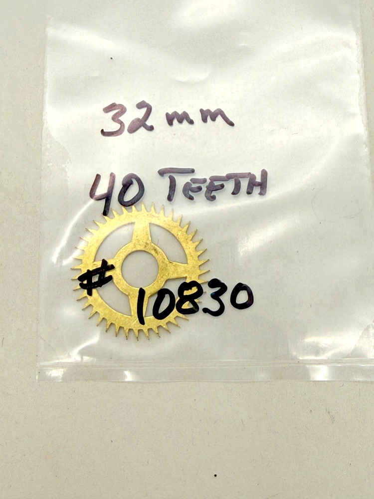 NOS Clock Movement Escape Wheel 32mm Diameter 40 Teeth  (CM1-10830)