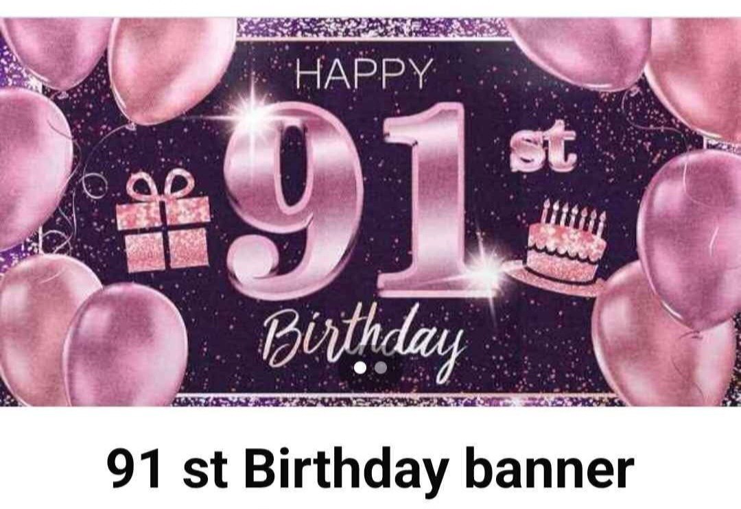 91st Birthday Banner Party Decoration