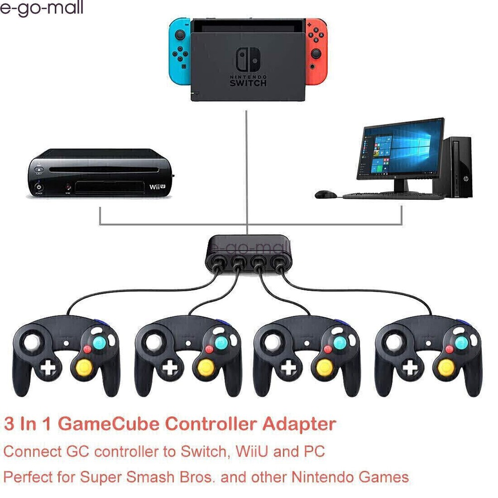 2 Pack Wired Gamecube Controller for Switch Wii U PC(need adapter) GameCube