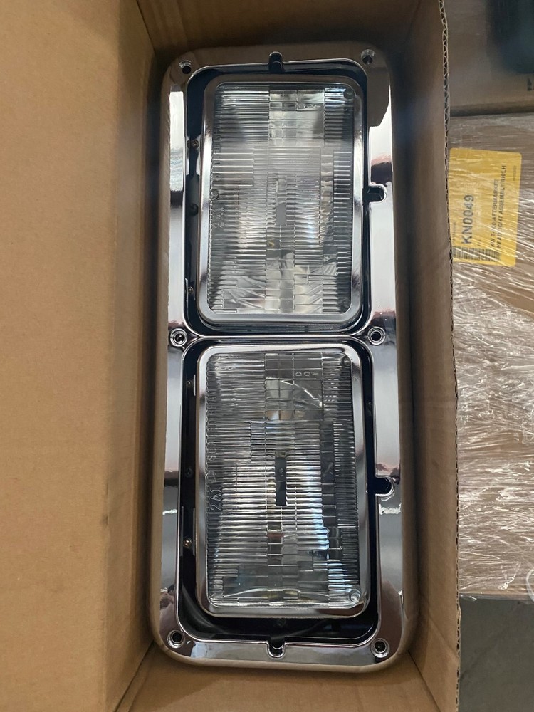 Dual Square Headlight Assembly For Big Rig Trucks
