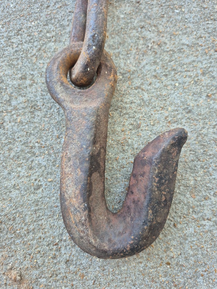 Hand Forged Hook & Chain Primitive Blacksmith Made 32" long!