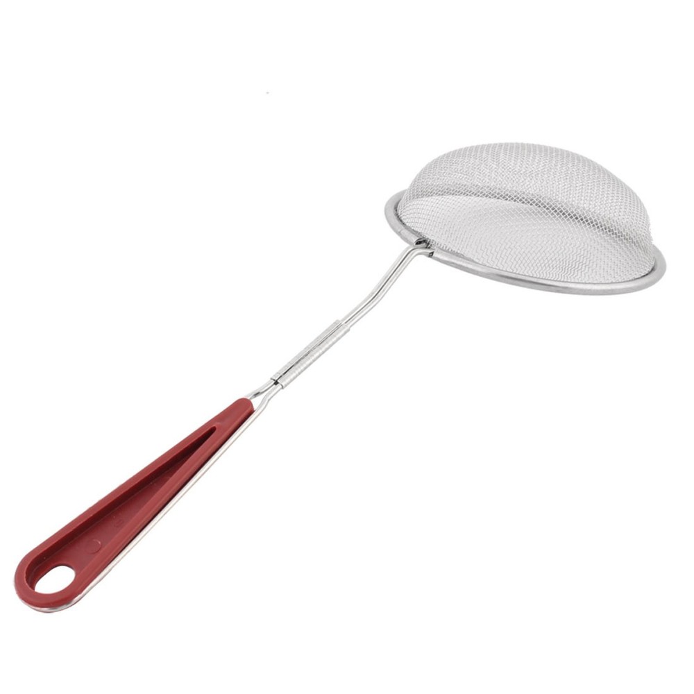 5pcs Plastic Handle Kitchen Tool Fine Mesh Strainer Skimmer Ladle 9" Length
