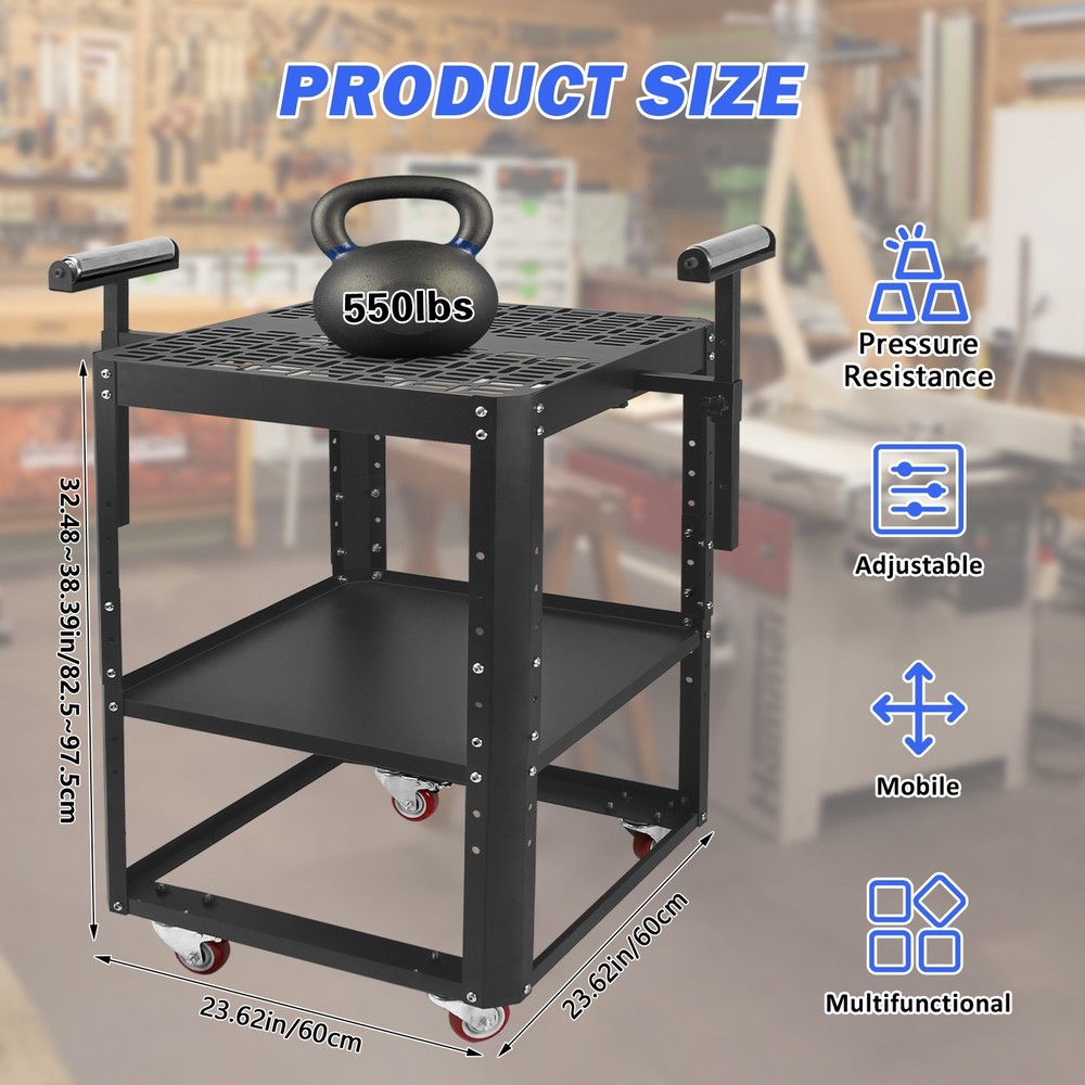 Height Adjustable Planer Stand with Rollers,Miter Saw Tool Stand With Wheels