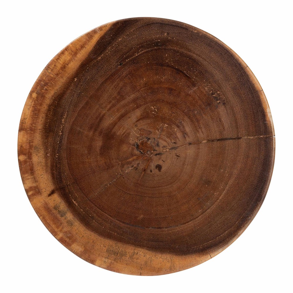 bali & pari Samira Solid Suar Wood Side Table - Handcrafted Sculptural End Table