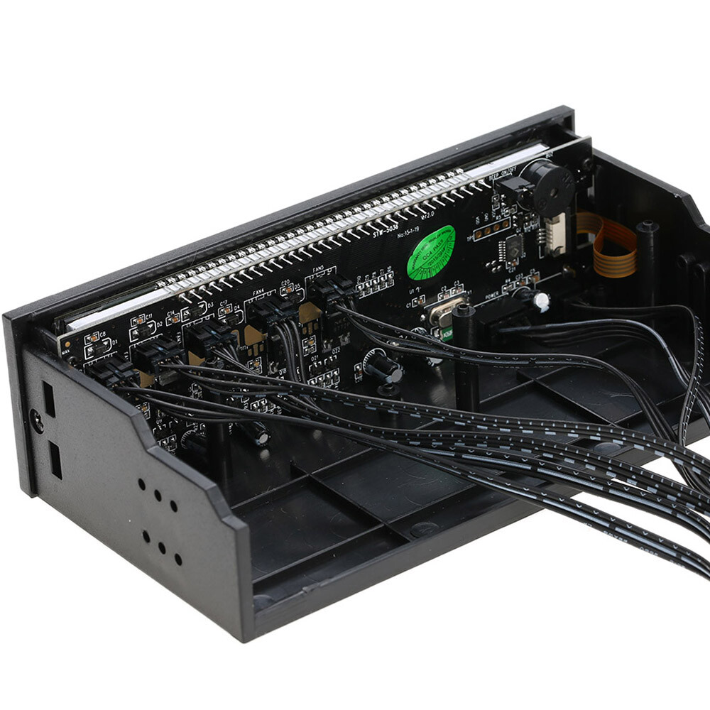 5.25 inch PC Bay LCD Front Panel Temperature Sensor Controller 5 Channel O0W0