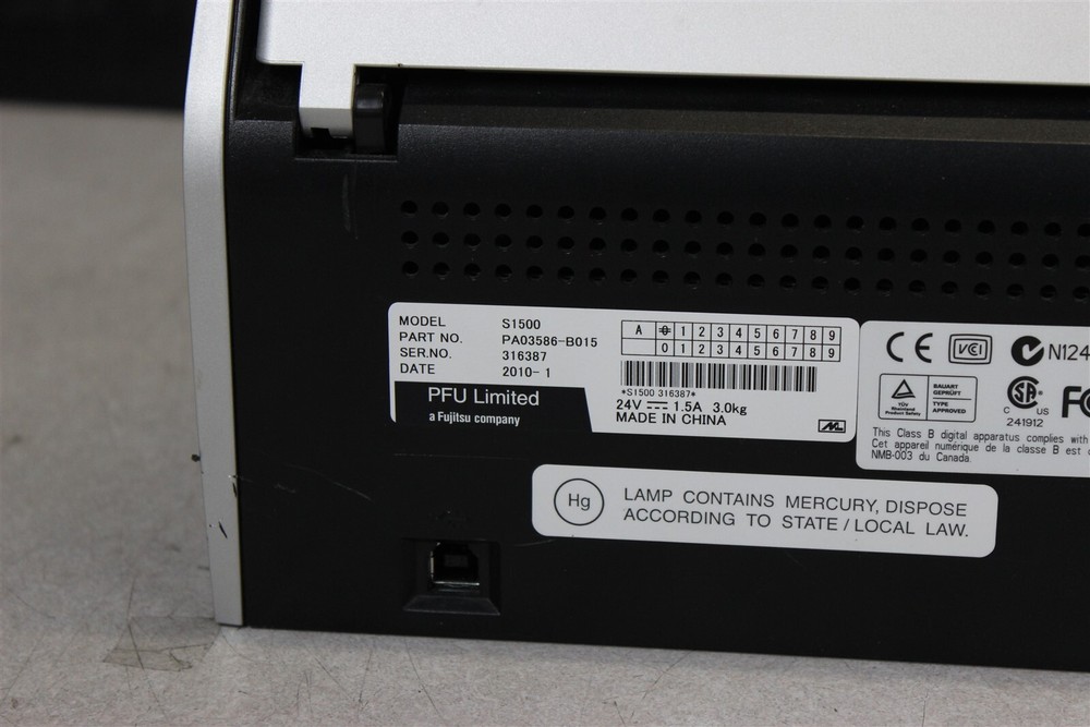 Fujitsu ScanSnap S1500 Network Document Duplex Color Scanner