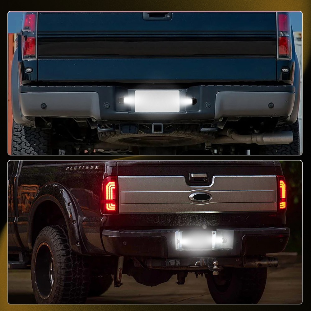 LED License Plate Light w/Wiring Harness Socket for 99-16 Ford F250 F350 F450 SD