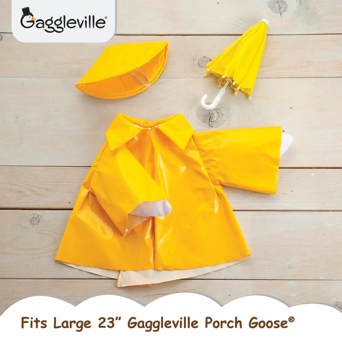 Raincoat Large 23" Porch Goose Statue Yellow Outfit to Fit New by Gaggleville