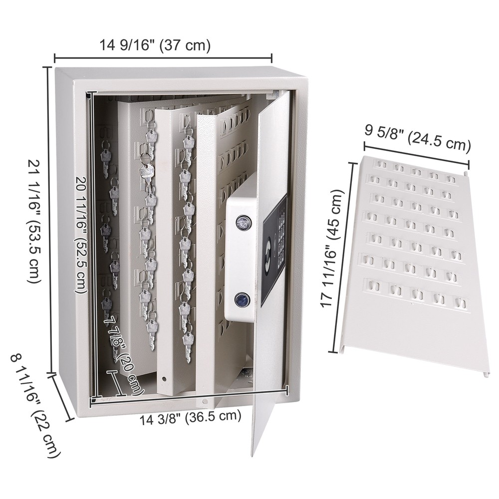 245 Hook Key Cabinet with Digital Lock Wall Mounted Safe Security Storage Box