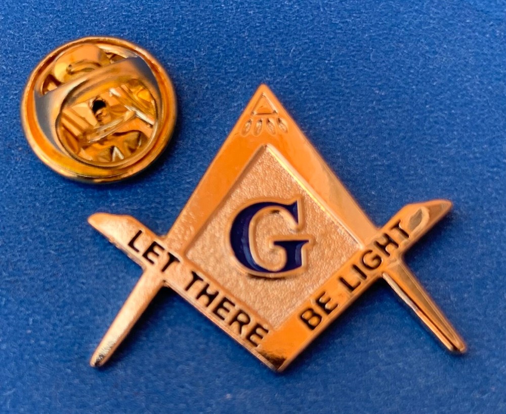 Masonic let there be light lapel pin