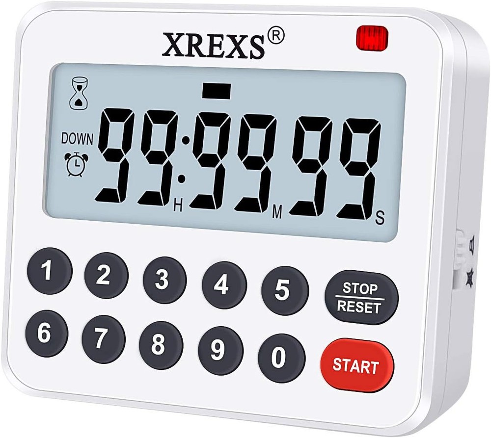 XREXS Digital Kitchen Timer Magnetic Countdown Up Cooking Red, Gray, White