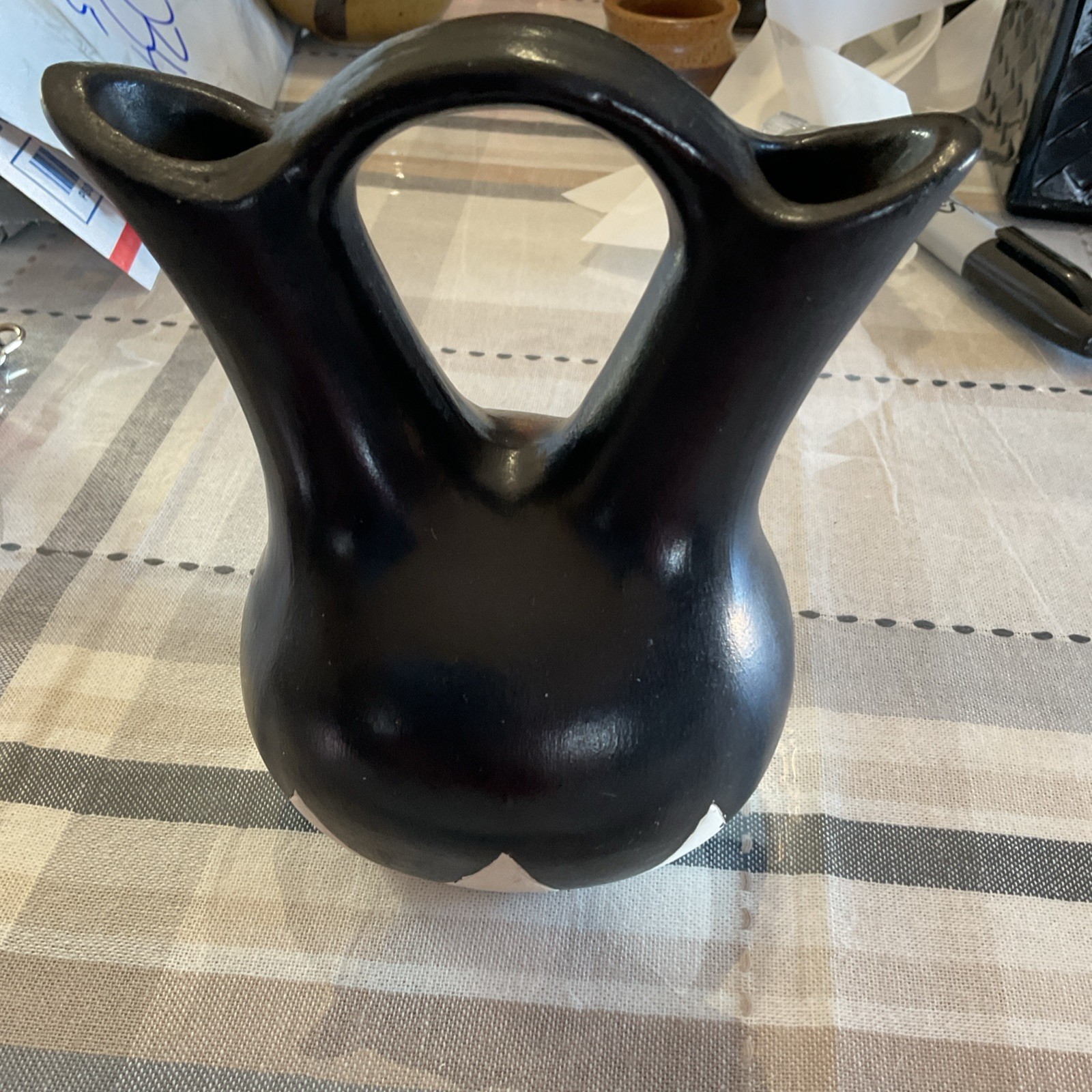 Pottery Wedding Vase Signed By Artist AG