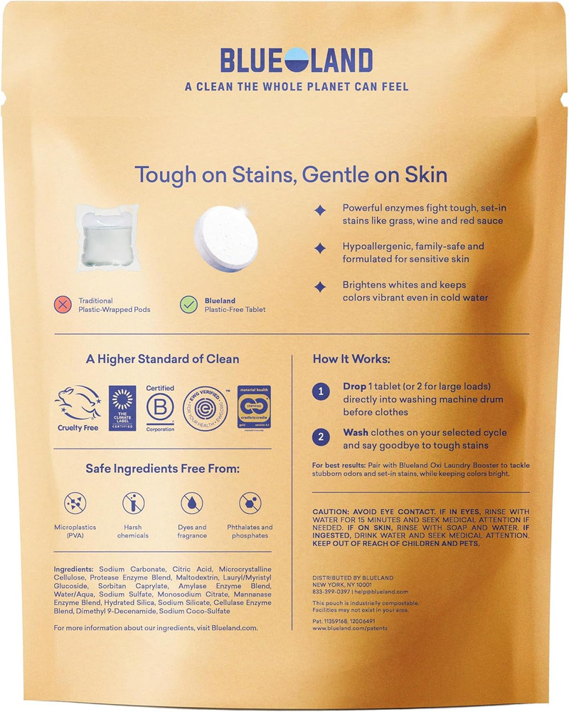 Laundry Detergent Tablets, 120 Count, Plastic-Free Eco-Friendly Pods, Sheets, Li