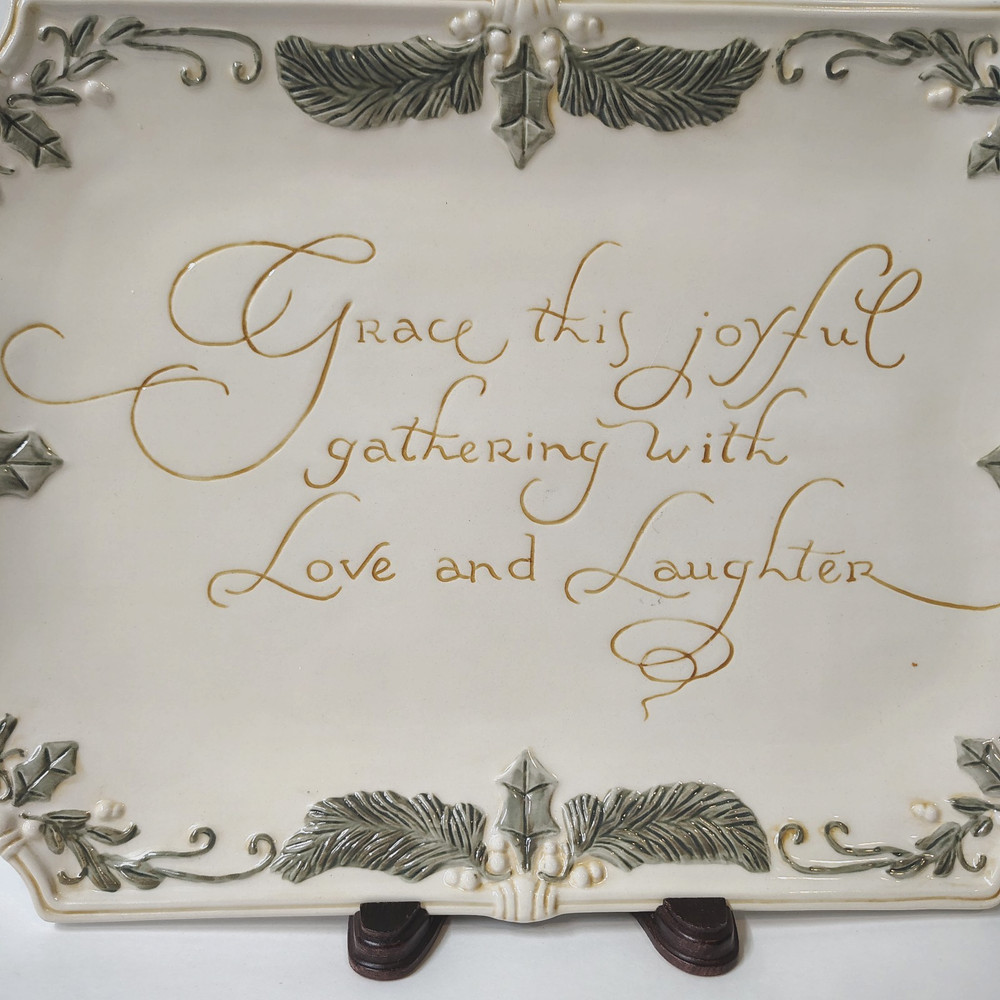 Special Occasion Ceramic Holiday Notes Serving Platter Tray
