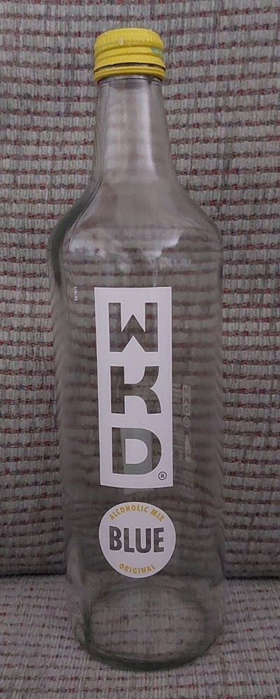 WKD Blue Empty Glass Bottle