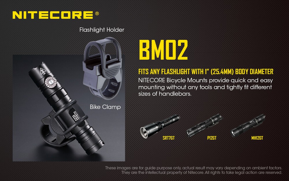 NiteCore BM02 Bicycle Bike Flashlight Torch Mounts Cycler Quick Release Mount