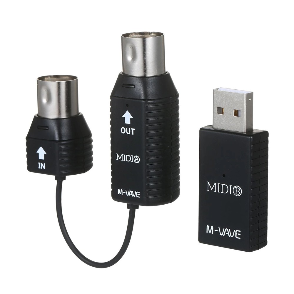 M-VAVE Wireless MIDI Adapter Bluetooth MIDI System 5-Pin Interface Low Latency