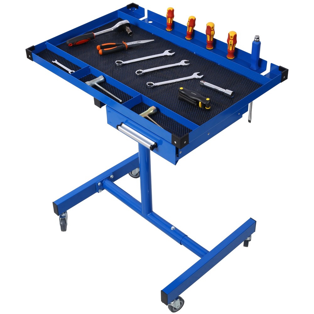 Adjustable Tear Down Work Table 220lbs Capacity Rolling Tool Table w/ Drawer