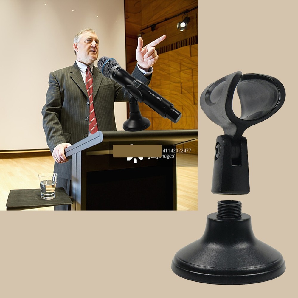 Pair Adjustable Microphone Stand Clamp Clip Audio Microphone Holder Base Mount