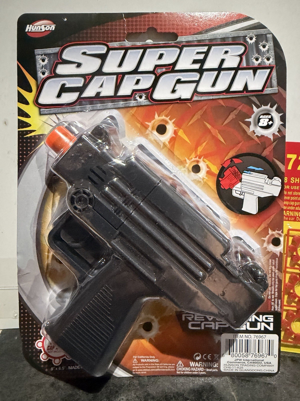 Super Cap Gun Toy Revolving Uzi 8 Shot Comes With 2 Cap Packages 🔥