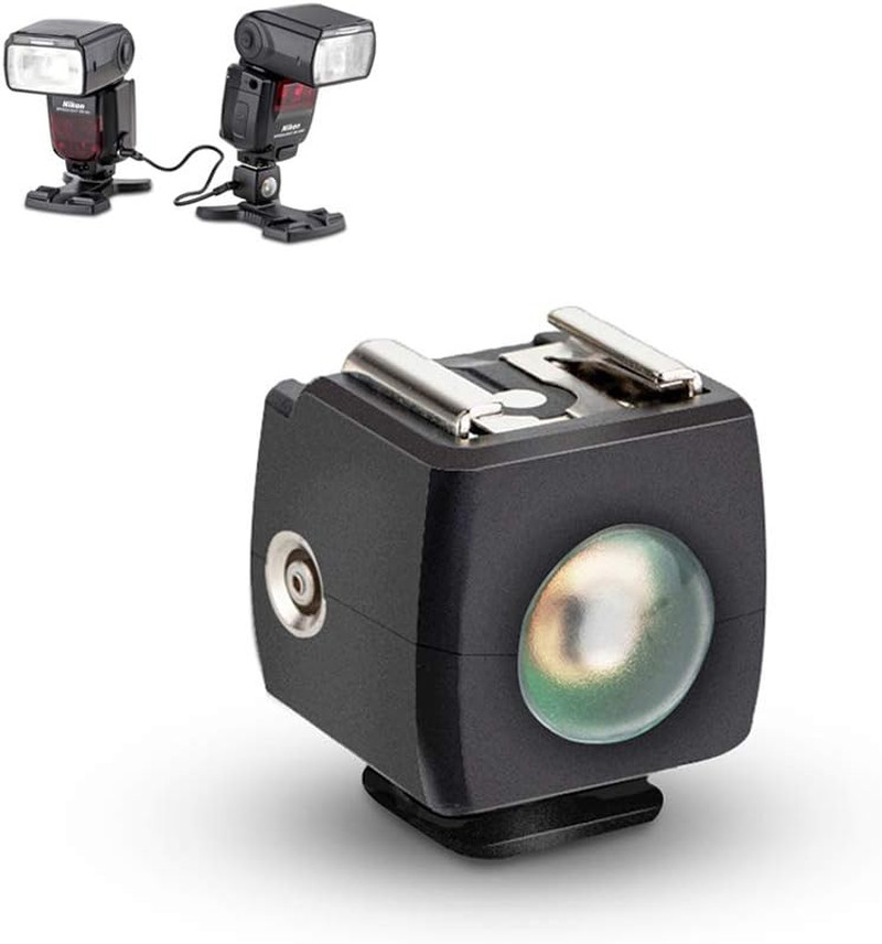 Optical Flash Slave Trigger  Hot Shoe Sync Adapter with PC Socket,Optical Sensor