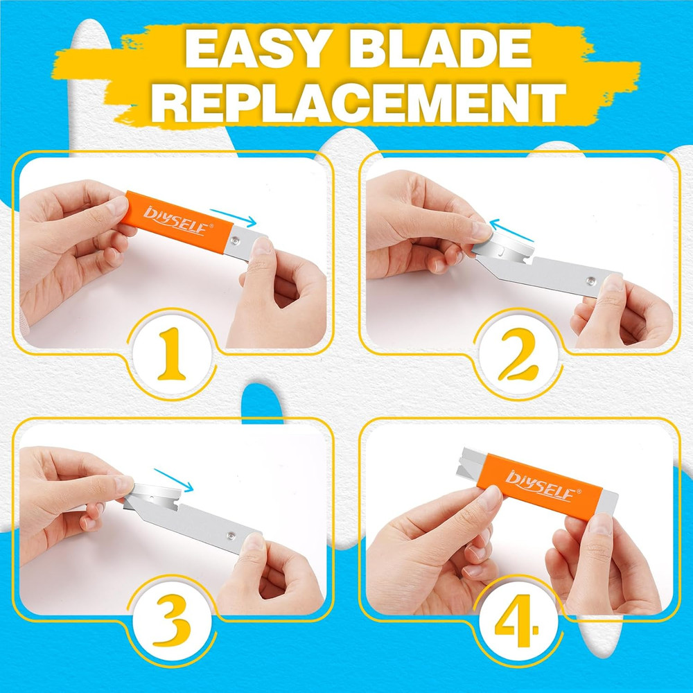 Box Cutters 12 Pack, Utility Knife, Box Cutter Retractable with Razor Blade, Box
