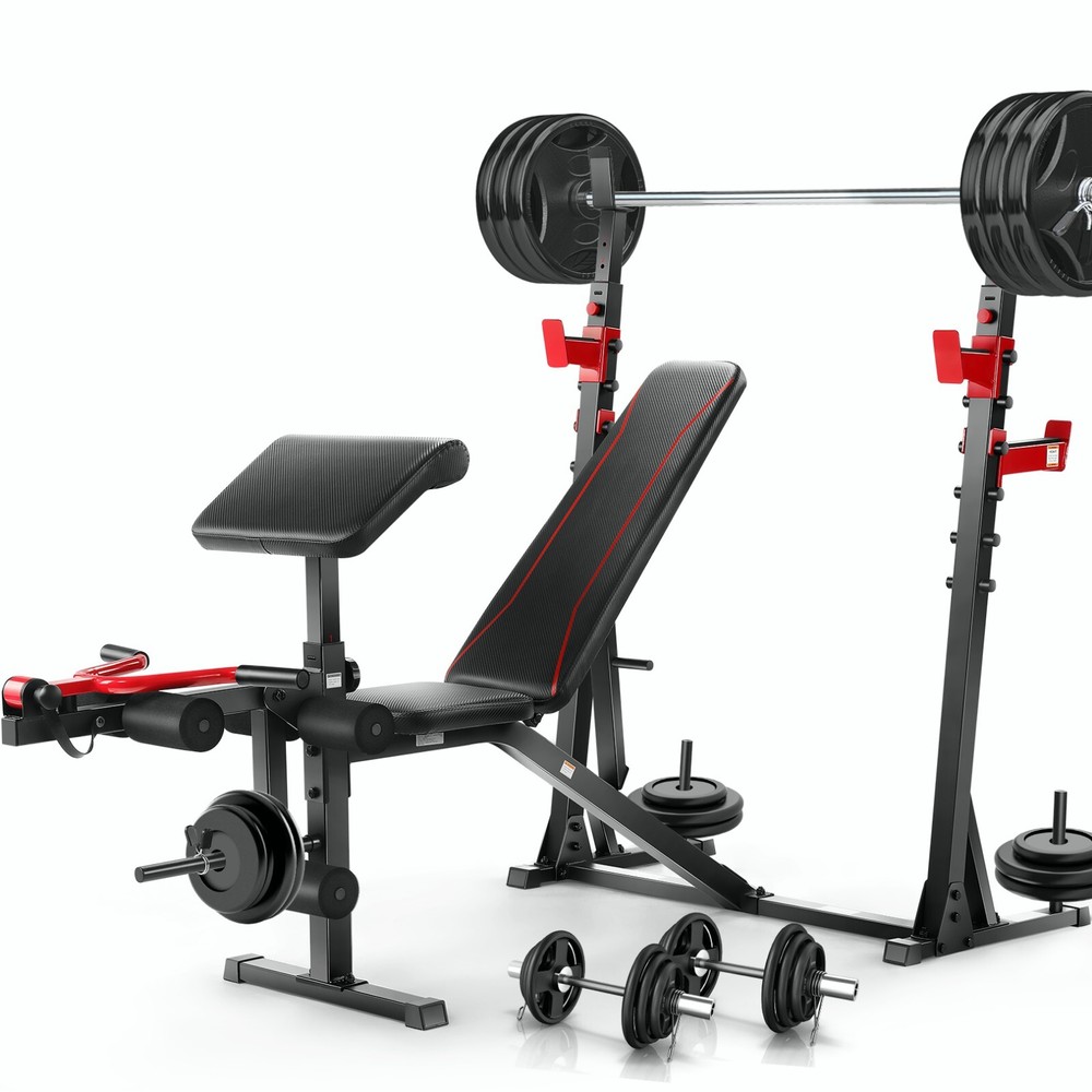 900LBS Adjustable Foldable Exercise Weight Bench Workout Bench Gym With V-Handle