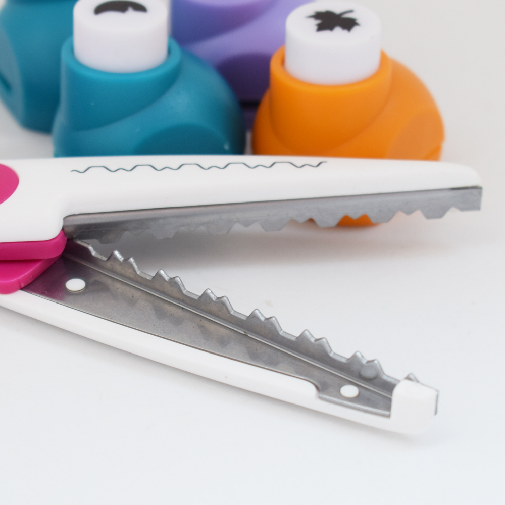 10sets Creative Paper Edger Scissors Lace Scissors + 4x different Craft Punch