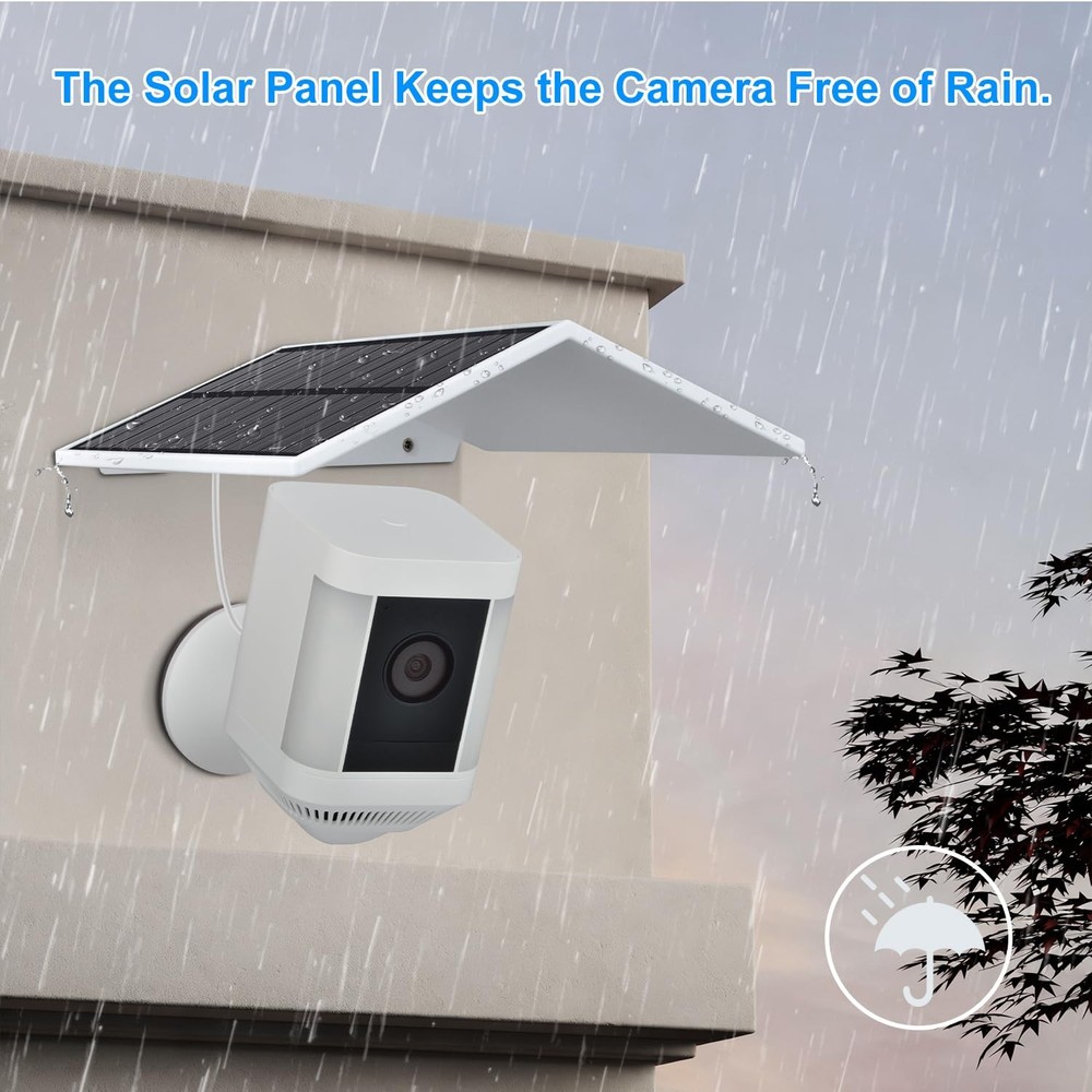 Solar Panel for Security Camera compatible with Ring Spotlight Cam White