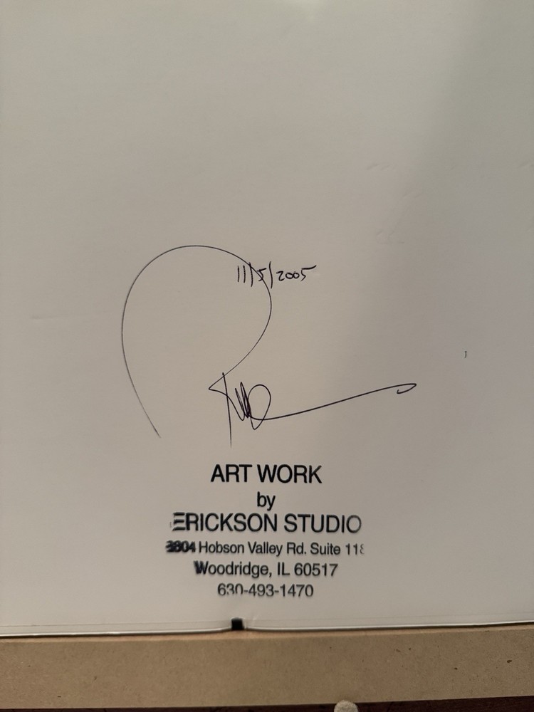 Original Signed Russ Erickson Studios Leaf Artwork Painting Signed Dated