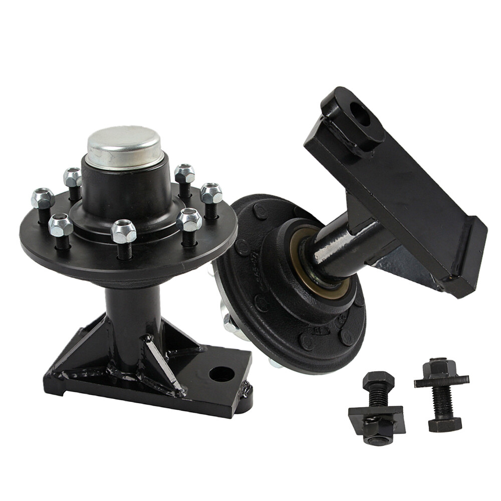 Pair Upgraded 8 x 6.5 Lug Superior Shipping Container Wheels Bolt-on Spindle Kit