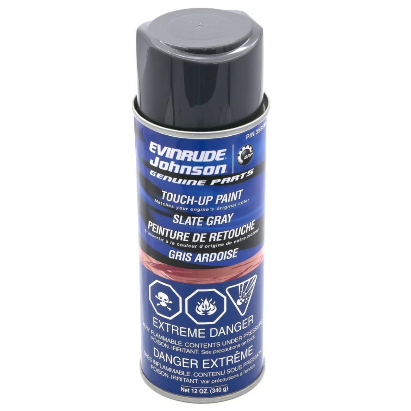 Johnson Evinrude OMC OEM Touch Up Spray Paint Slate Gray Can, 0358590