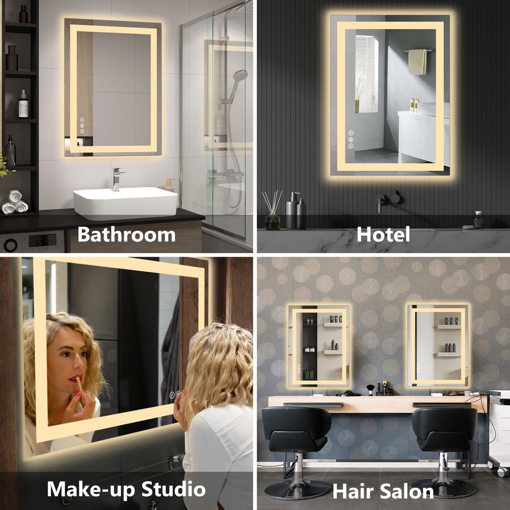 Gianna 20"x 28" LED Bathroom Mirror with Anti-Fog and Backlit Memory Function