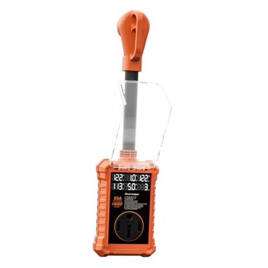 RV Surge Protector 50 Amp with Digital Display & Auto-Shutoff, 50AMP ORANGE