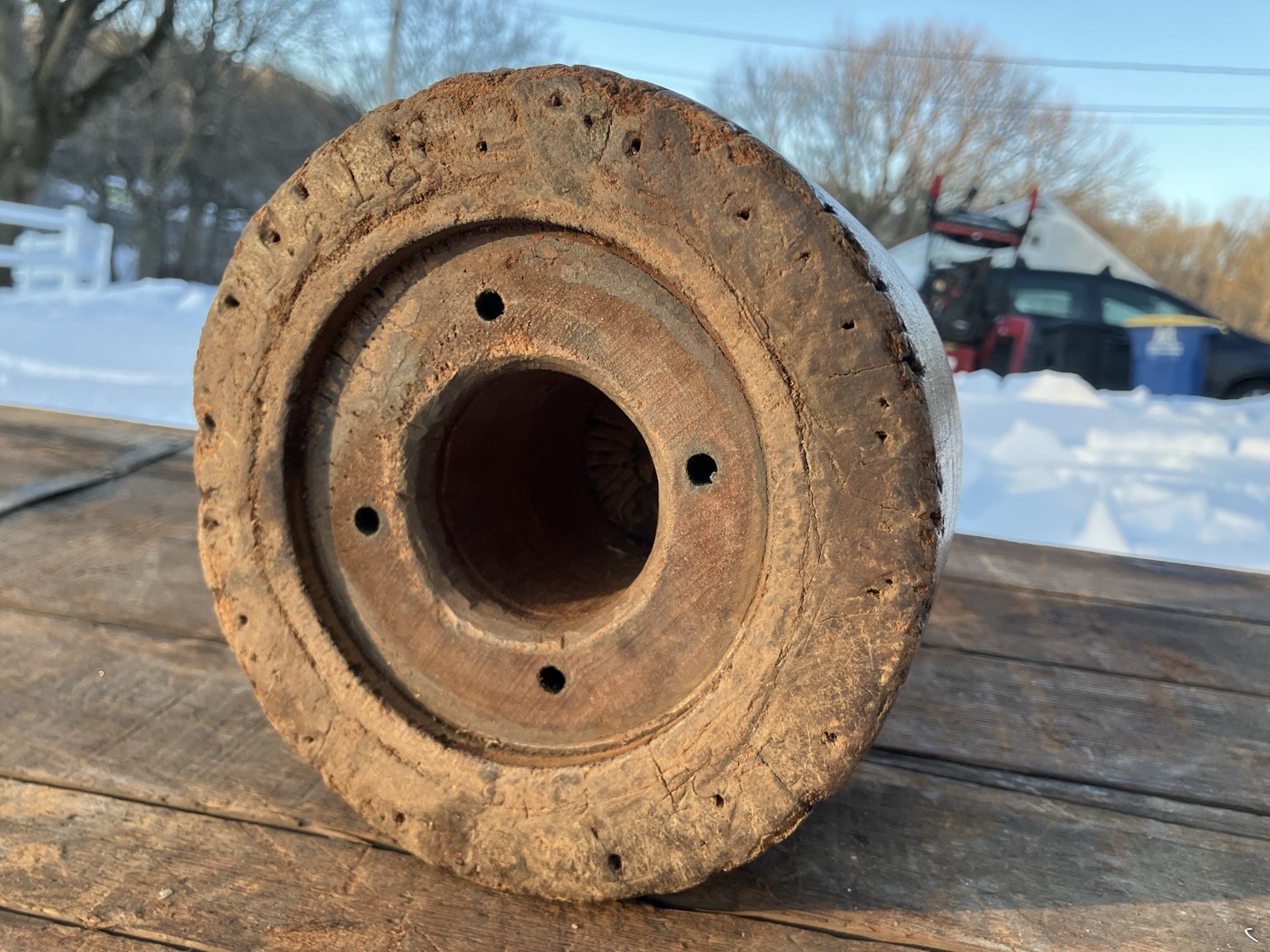 Antique Wooden Hat Form Block Dome Mold Millinery Primitive
