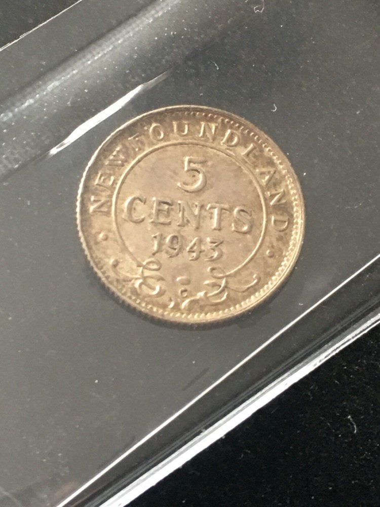 1943c Coin Mart Graded, Newfoundland ¢5 Cent, **MS-62**