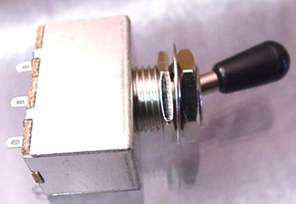 BOX STYLE 3 WAY TOGGLE SWITCH ELECTRIC GUITAR -BLACK + NICKEL